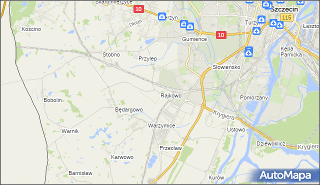 mapa Rajkowo, Rajkowo na mapie Targeo