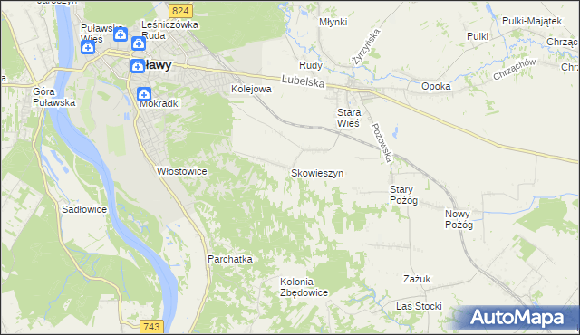 mapa Skowieszyn, Skowieszyn na mapie Targeo