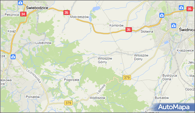 mapa Witoszów Górny, Witoszów Górny na mapie Targeo