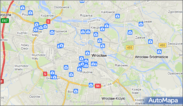 mapa Wrocławia, Wrocław na mapie Targeo