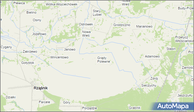 mapa Grądy Polewne, Grądy Polewne na mapie Targeo