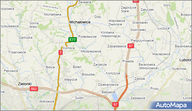 mapa Książniczki, Książniczki na mapie Targeo