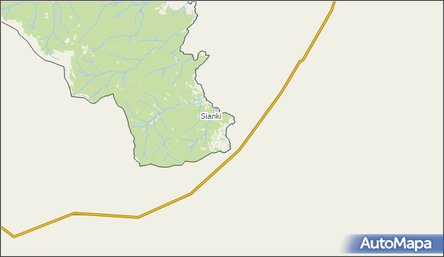 mapa Sianki, Sianki na mapie Targeo