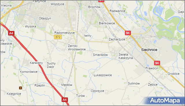 mapa Smardzów gmina Siechnice, Smardzów gmina Siechnice na mapie Targeo