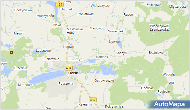 mapa Trąbinek, Trąbinek na mapie Targeo