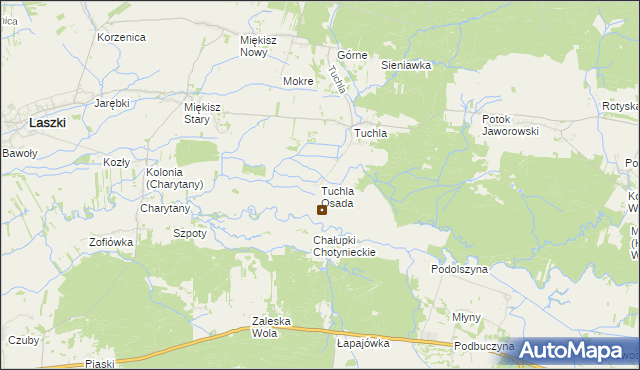 mapa Tuchla Osada, Tuchla Osada na mapie Targeo