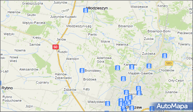 mapa Adamowa Góra, Adamowa Góra na mapie Targeo