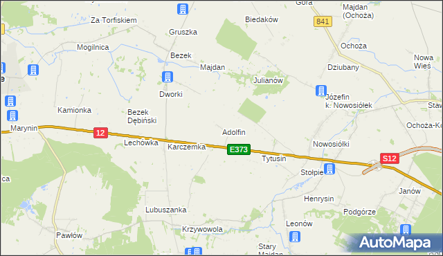 mapa Adolfin gmina Siedliszcze, Adolfin gmina Siedliszcze na mapie Targeo