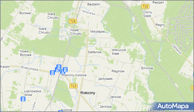 mapa Albertów gmina Rokiciny, Albertów gmina Rokiciny na mapie Targeo