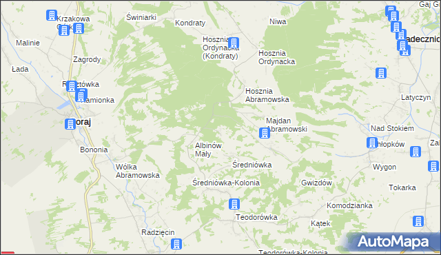 mapa Albinów Duży, Albinów Duży na mapie Targeo