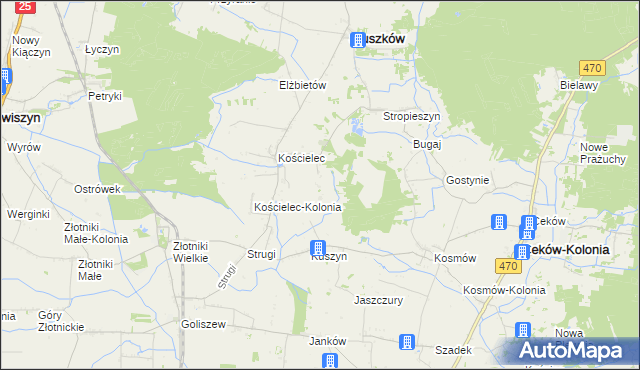 mapa Aleksandrów gmina Mycielin, Aleksandrów gmina Mycielin na mapie Targeo