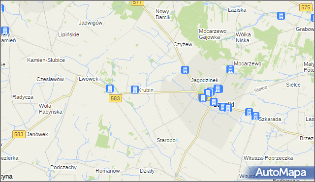 mapa Aleksandrów gmina Sanniki, Aleksandrów gmina Sanniki na mapie Targeo