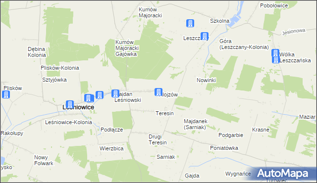 mapa Alojzów gmina Leśniowice, Alojzów gmina Leśniowice na mapie Targeo