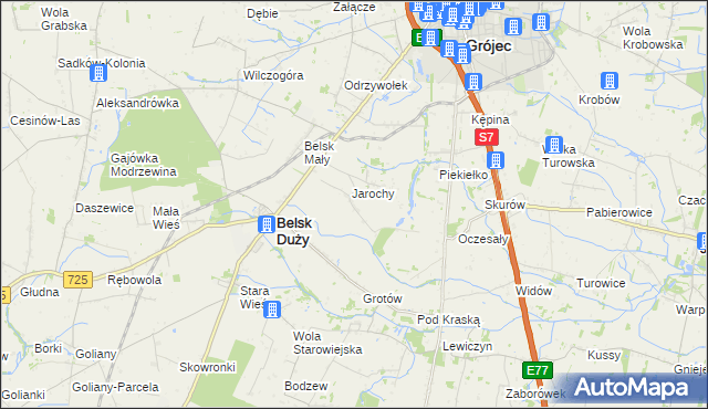 mapa Anielin gmina Belsk Duży, Anielin gmina Belsk Duży na mapie Targeo