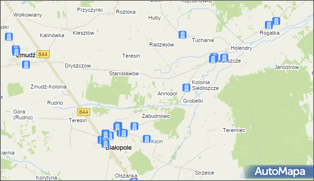 mapa Annopol gmina Żmudź, Annopol gmina Żmudź na mapie Targeo