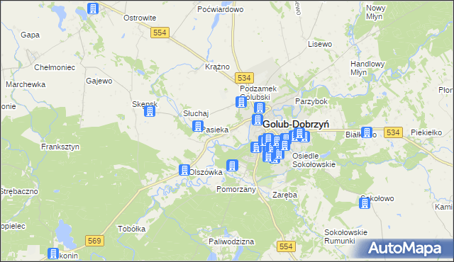 mapa Antoniewo gmina Golub-Dobrzyń, Antoniewo gmina Golub-Dobrzyń na mapie Targeo