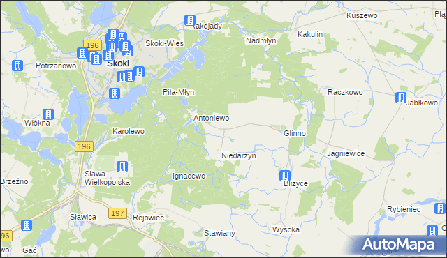 mapa Antoniewo Górne, Antoniewo Górne na mapie Targeo