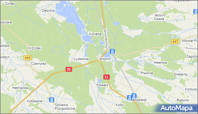 mapa Antonin gmina Przygodzice, Antonin gmina Przygodzice na mapie Targeo