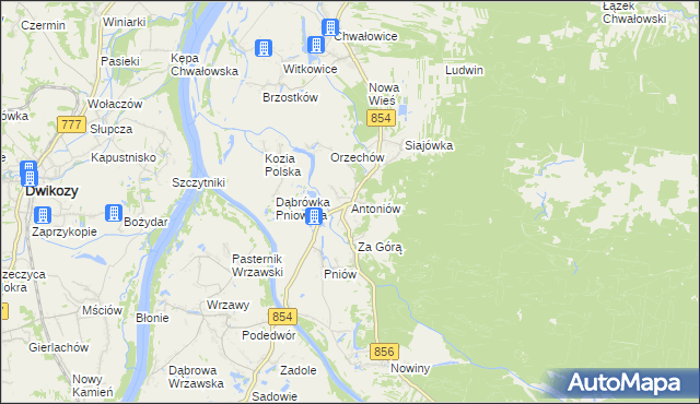 mapa Antoniów gmina Radomyśl nad Sanem, Antoniów gmina Radomyśl nad Sanem na mapie Targeo