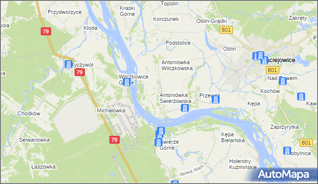 mapa Antoniówka Świerżowska, Antoniówka Świerżowska na mapie Targeo