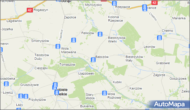 mapa Babczów, Babczów na mapie Targeo