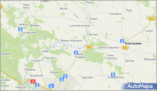 mapa Babiec Rżały, Babiec Rżały na mapie Targeo