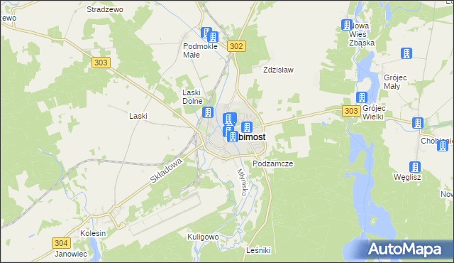 mapa Babimost, Babimost na mapie Targeo