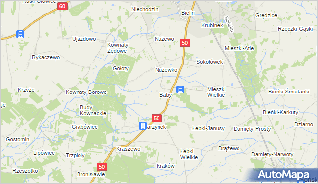mapa Baby gmina Ciechanów, Baby gmina Ciechanów na mapie Targeo