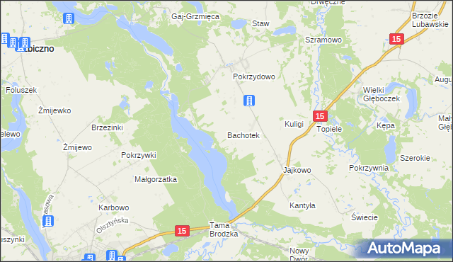 mapa Bachotek, Bachotek na mapie Targeo