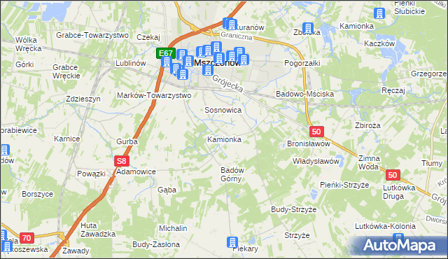 mapa Badowo-Dańki, Badowo-Dańki na mapie Targeo