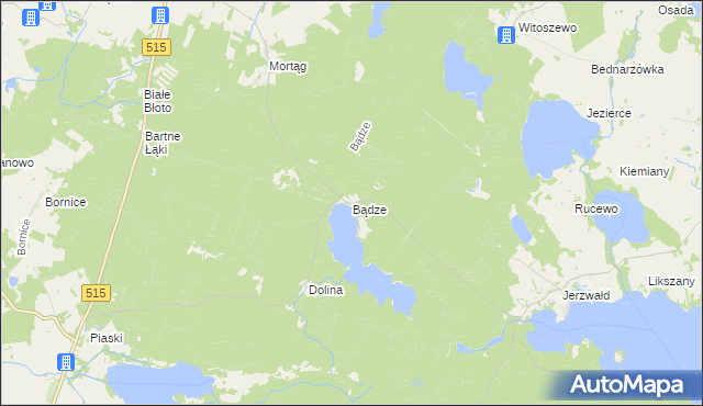 mapa Bądze gmina Stary Dzierzgoń, Bądze gmina Stary Dzierzgoń na mapie Targeo