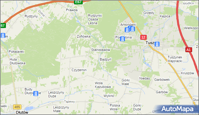 mapa Bądzyń, Bądzyń na mapie Targeo