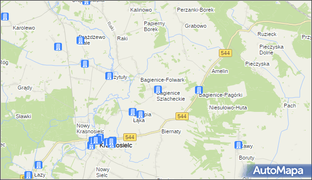 mapa Bagienice Szlacheckie, Bagienice Szlacheckie na mapie Targeo