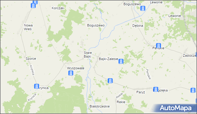 mapa Bajki-Zalesie, Bajki-Zalesie na mapie Targeo