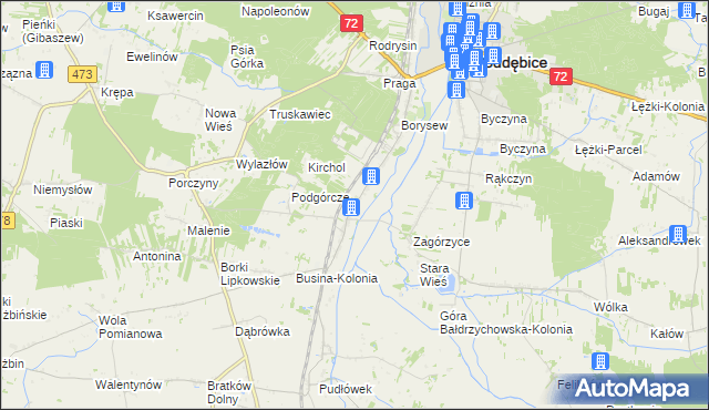 mapa Bałdrzychów, Bałdrzychów na mapie Targeo