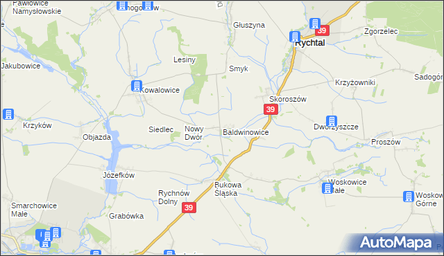 mapa Baldwinowice gmina Namysłów, Baldwinowice gmina Namysłów na mapie Targeo