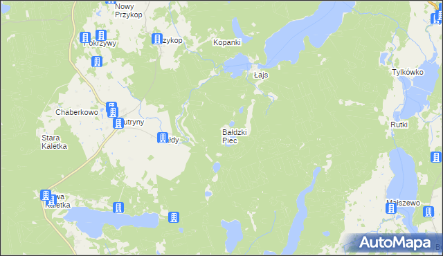 mapa Bałdzki Piec, Bałdzki Piec na mapie Targeo