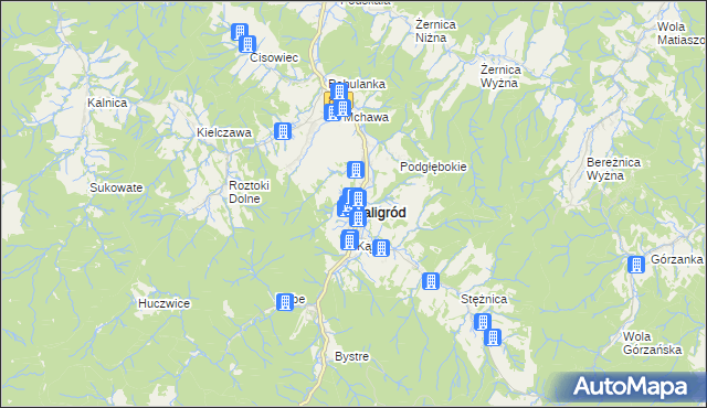 mapa Baligród, Baligród na mapie Targeo