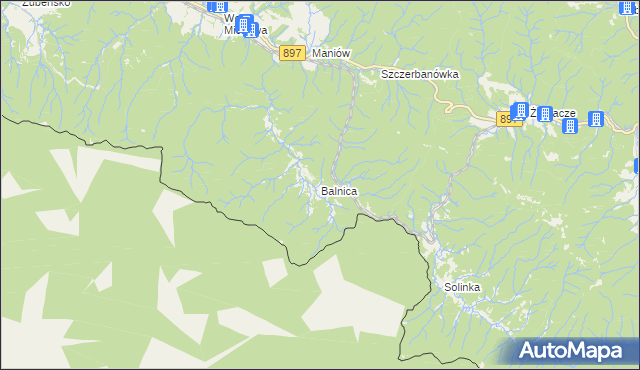 mapa Balnica, Balnica na mapie Targeo