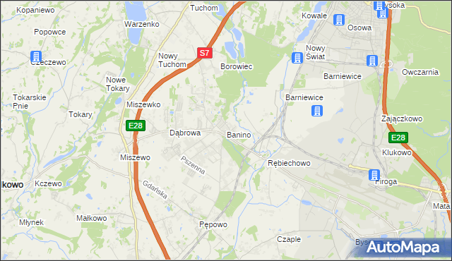 mapa Banino, Banino na mapie Targeo