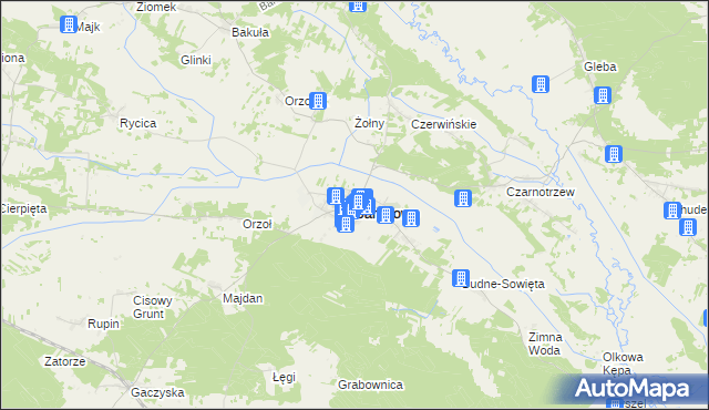 mapa Baranowo powiat ostrołęcki, Baranowo powiat ostrołęcki na mapie Targeo