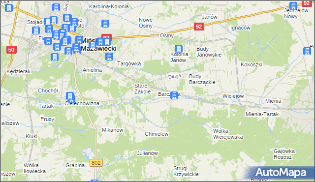 mapa Barcząca, Barcząca na mapie Targeo