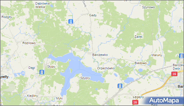 mapa Barczewko, Barczewko na mapie Targeo