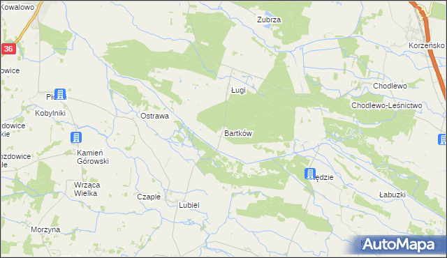 mapa Bartków gmina Wąsosz, Bartków gmina Wąsosz na mapie Targeo