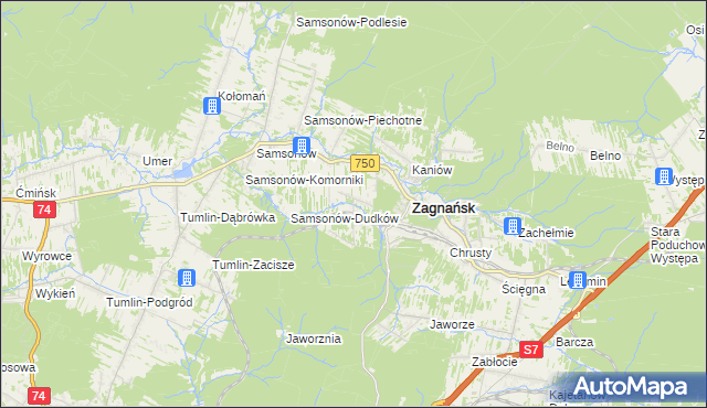 mapa Bartków gmina Zagnańsk, Bartków gmina Zagnańsk na mapie Targeo