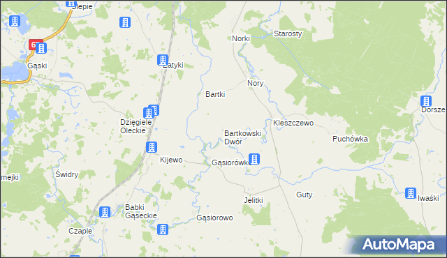 mapa Bartkowski Dwór, Bartkowski Dwór na mapie Targeo