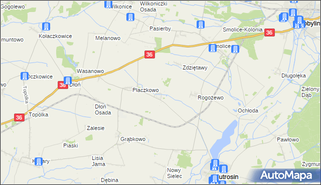 mapa Bartoszewice gmina Jutrosin, Bartoszewice gmina Jutrosin na mapie Targeo