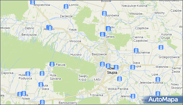 mapa Baszowice, Baszowice na mapie Targeo