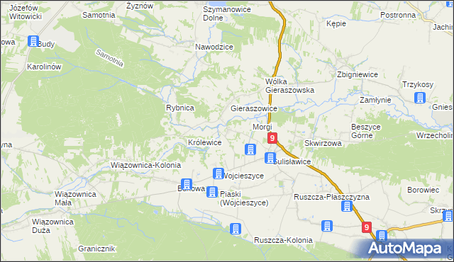 mapa Bazów, Bazów na mapie Targeo