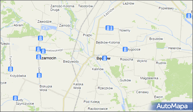 mapa Będków powiat tomaszowski, Będków powiat tomaszowski na mapie Targeo